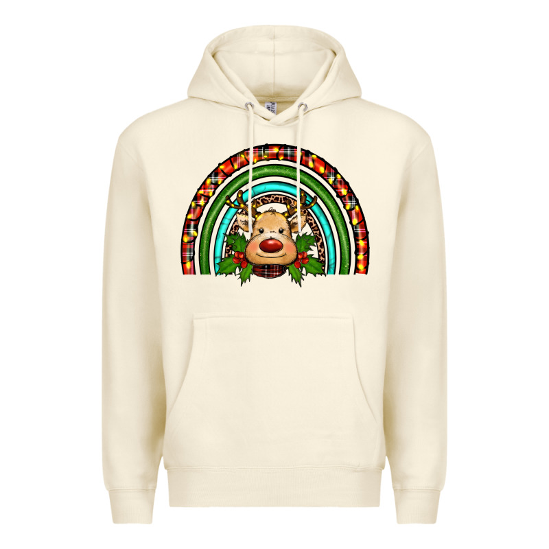 Reindeer Rainbow Christmas Premium Hoodie by RanaPortraitStore | Teevron
