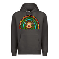 Smoke reindeer rainbow christmas Premium Hoodie - RanaPortraitStore