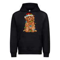 Black toy poodle with christmas lights Urban Hoodie - RanaPortraitStore