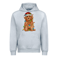 Heather Grey toy poodle with christmas lights Urban Hoodie - RanaPortraitStore