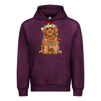 Mauve Wine toy poodle with christmas lights Urban Hoodie - RanaPortraitStore