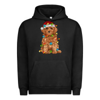 Pigment Black toy poodle with christmas lights Urban Hoodie - RanaPortraitStore