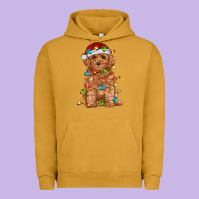 Toy Poodle With Christmas Lights Urban Hoodie Designed By Ranaportraitstore
