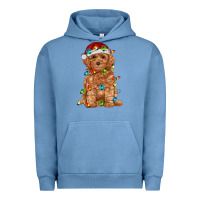 Pigment Pebble Blue toy poodle with christmas lights Urban Hoodie - RanaPortraitStore