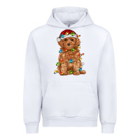 White toy poodle with christmas lights Urban Hoodie - RanaPortraitStore