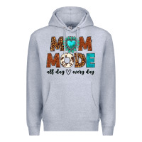 Heather Grey mom mode all day every day Premium Hoodie - texasbilliewilder