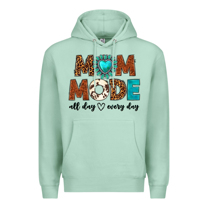Mom Mode All Day Every Day Premium Hoodie by texasbilliewilder | Teevron