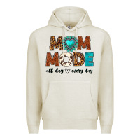Oatmeal Heather mom mode all day every day Premium Hoodie - texasbilliewilder