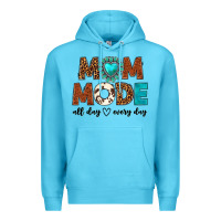 Ocean Blue mom mode all day every day Premium Hoodie - texasbilliewilder