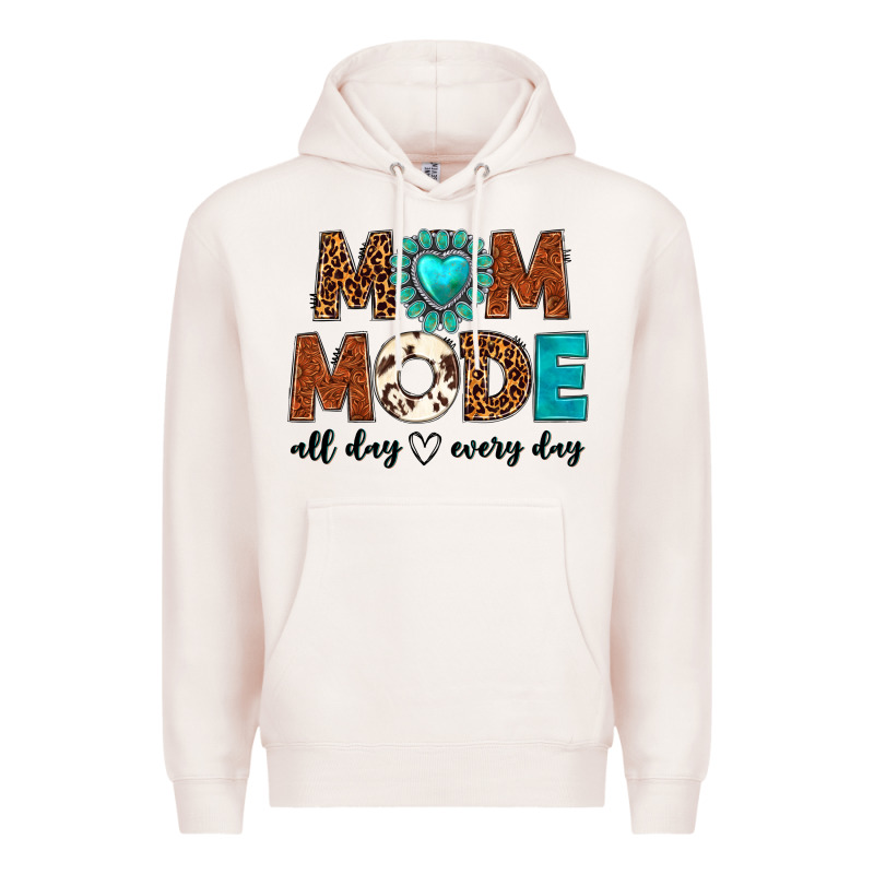 Mom Mode All Day Every Day Premium Hoodie by texasbilliewilder | Teevron