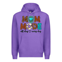 Purple mom mode all day every day Premium Hoodie - texasbilliewilder
