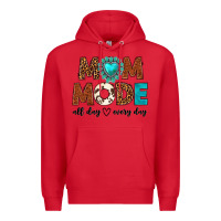 Red mom mode all day every day Premium Hoodie - texasbilliewilder
