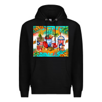 Black puerto rico coffee cups Premium Hoodie - Zillion Design Studio