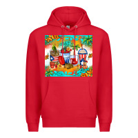 Red puerto rico coffee cups Premium Hoodie - Zillion Design Studio