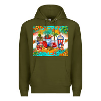 Army Green puerto rico coffee cups Premium Hoodie - Zillion Design Studio