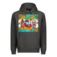 Charcoal Heather puerto rico coffee cups Premium Hoodie - Zillion Design Studio