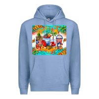 Colony Blue puerto rico coffee cups Premium Hoodie - Zillion Design Studio