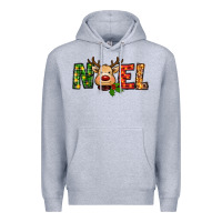 Heather Grey reindeer noel christmas Premium Hoodie - RanaPortraitStore