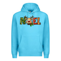 Ocean Blue reindeer noel christmas Premium Hoodie - RanaPortraitStore