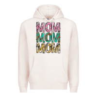 Pale Pink mom mom mom mothers day Premium Hoodie - texasbilliewilder