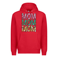 Red mom mom mom mothers day Premium Hoodie - texasbilliewilder