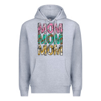 Heather Grey mom mom mom mothers day Premium Hoodie - texasbilliewilder