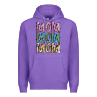 Purple mom mom mom mothers day Premium Hoodie - texasbilliewilder
