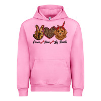 Fuchsia Pink peace love toy poodle Urban Hoodie - RanaPortraitStore