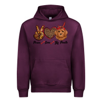 Mauve Wine peace love toy poodle Urban Hoodie - RanaPortraitStore