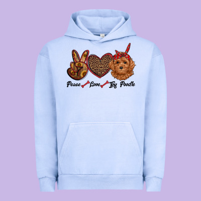 Peace Love Toy Poodle Urban Hoodie Designed By Ranaportraitstore