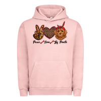 Pigment Salmon peace love toy poodle Urban Hoodie - RanaPortraitStore
