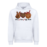 White peace love toy poodle Urban Hoodie - RanaPortraitStore