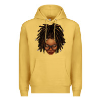 Antique Gold afro locs messy bun Premium Hoodie - texasbilliewilder