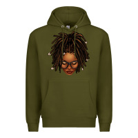 Army Green afro locs messy bun Premium Hoodie - texasbilliewilder