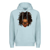 Blue Mist afro locs messy bun Premium Hoodie - texasbilliewilder