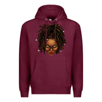 Burgundy afro locs messy bun Premium Hoodie - texasbilliewilder