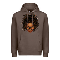 Coffee afro locs messy bun Premium Hoodie - texasbilliewilder