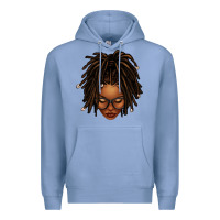 Colony Blue afro locs messy bun Premium Hoodie - texasbilliewilder