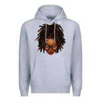Heather Grey afro locs messy bun Premium Hoodie - texasbilliewilder