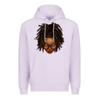 Lilac afro locs messy bun Premium Hoodie - texasbilliewilder