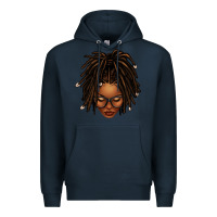 Navy afro locs messy bun Premium Hoodie - texasbilliewilder