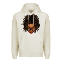 Oatmeal Heather afro locs messy bun Premium Hoodie - texasbilliewilder