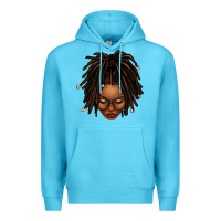 Ocean Blue afro locs messy bun Premium Hoodie - texasbilliewilder