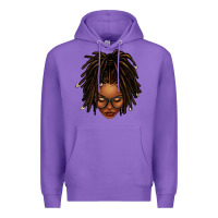 Purple afro locs messy bun Premium Hoodie - texasbilliewilder