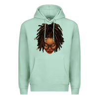 Seafoam afro locs messy bun Premium Hoodie - texasbilliewilder