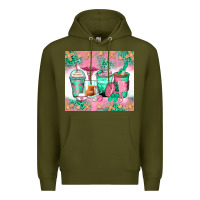 Army Green nurse coffee cups Premium Hoodie - Zillion Design Studio