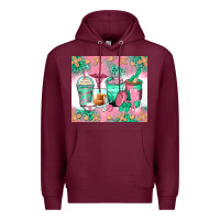 Burgundy nurse coffee cups Premium Hoodie - Zillion Design Studio