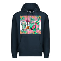 Navy nurse coffee cups Premium Hoodie - Zillion Design Studio