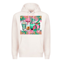 Pale Pink nurse coffee cups Premium Hoodie - Zillion Design Studio