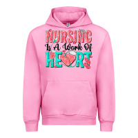 Fuchsia Pink nursing is a work of heart Urban Hoodie - texasbilliewilder